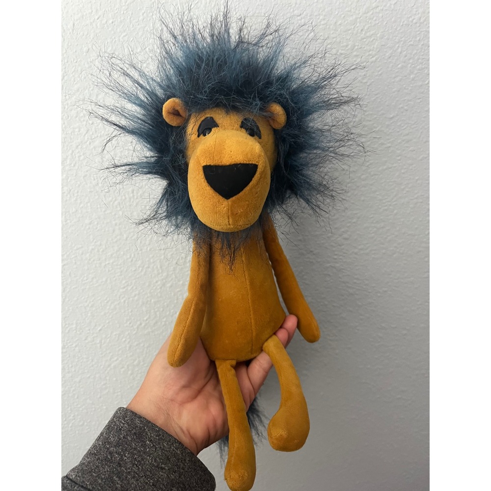 Jellycat Yellow Lion Plush Stuffed Animal Blue Shaggy Mane Wild Hair Cut Tag